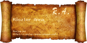 Röszler Anna névjegykártya